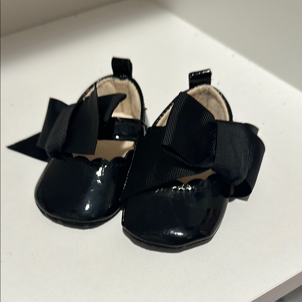Target Black Baby Walker Shoes with Bow